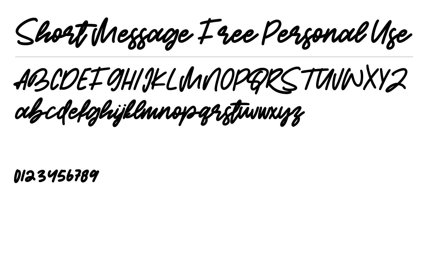 Short Message Font preview