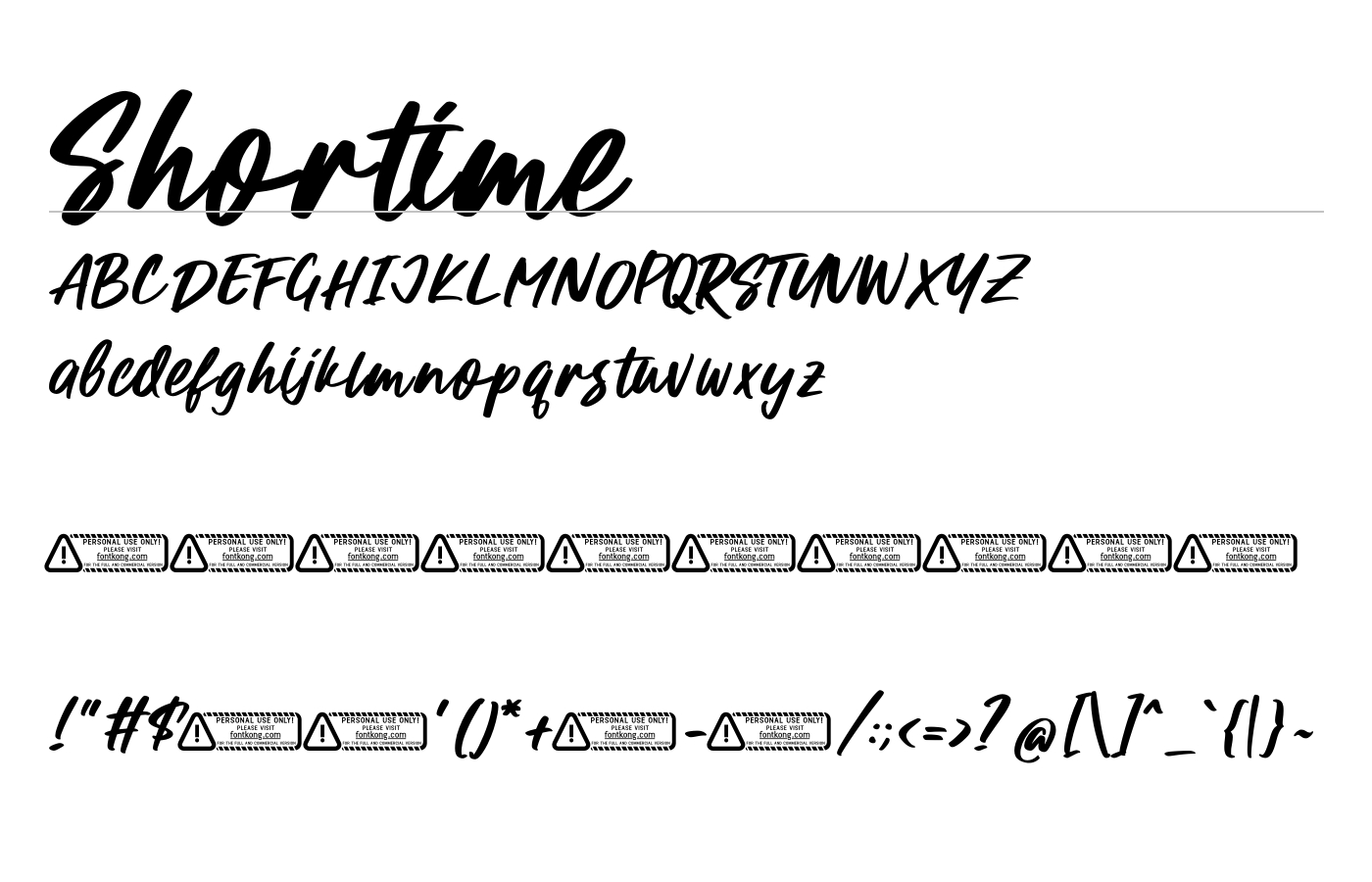 Shortime Font preview