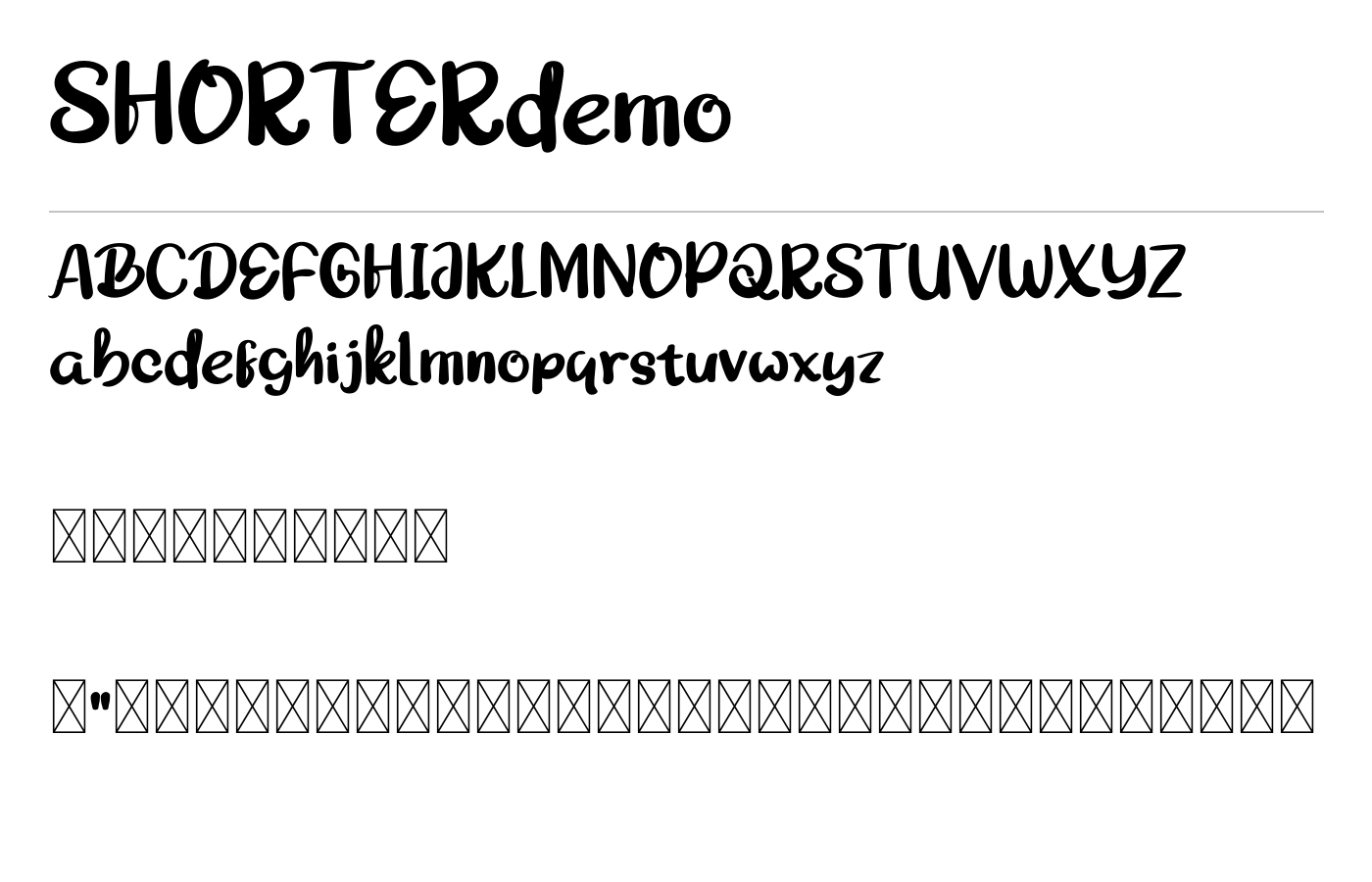 Shorter Font preview