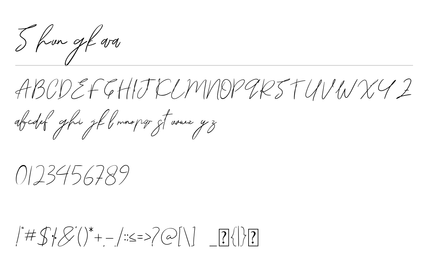 Shungkara Font preview