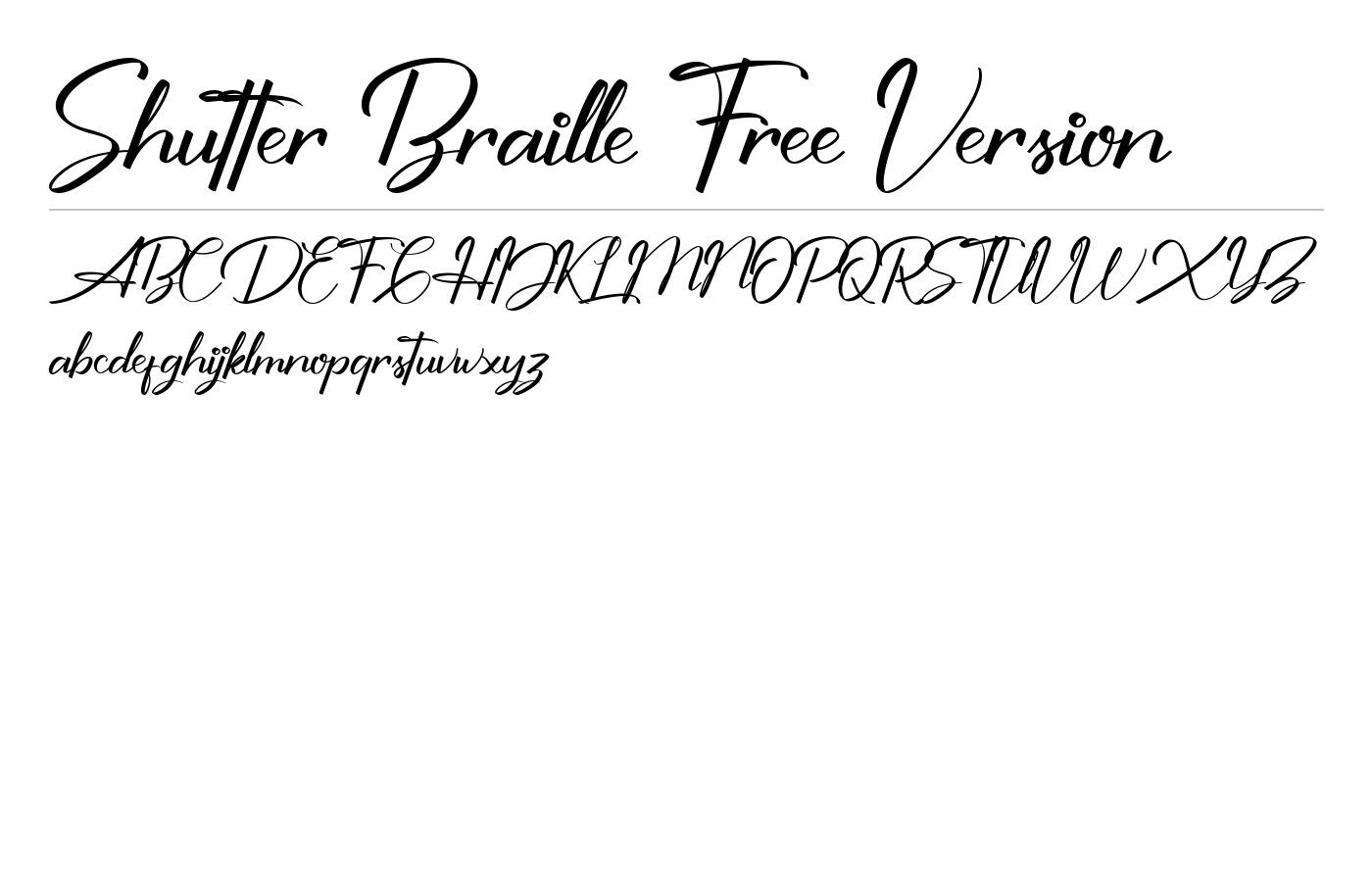 Shutter Braille Font preview