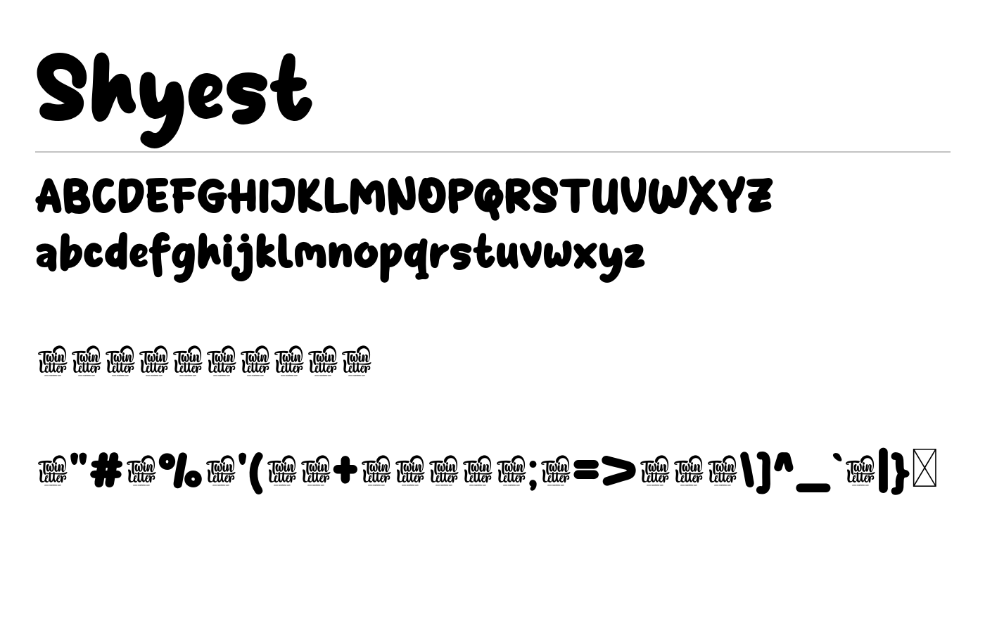 Shyest Font preview