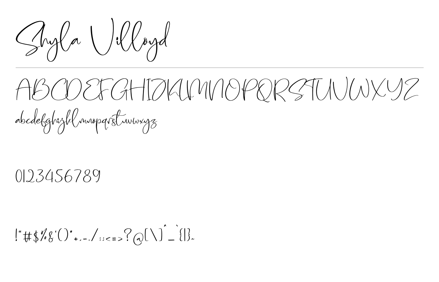 Shyla Villoyd Font preview