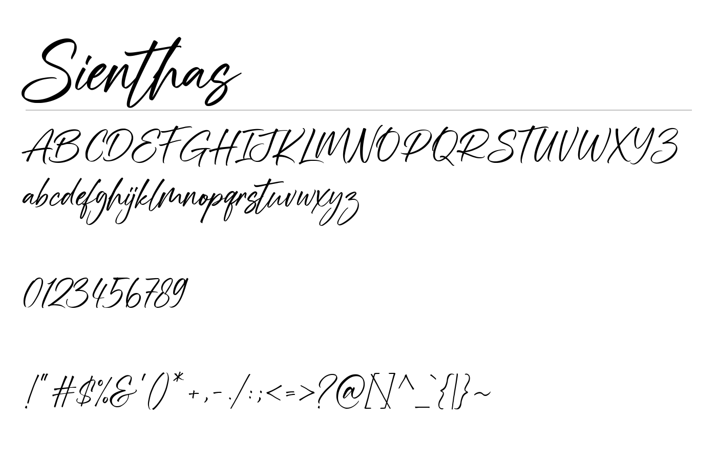 Sienthas Font preview