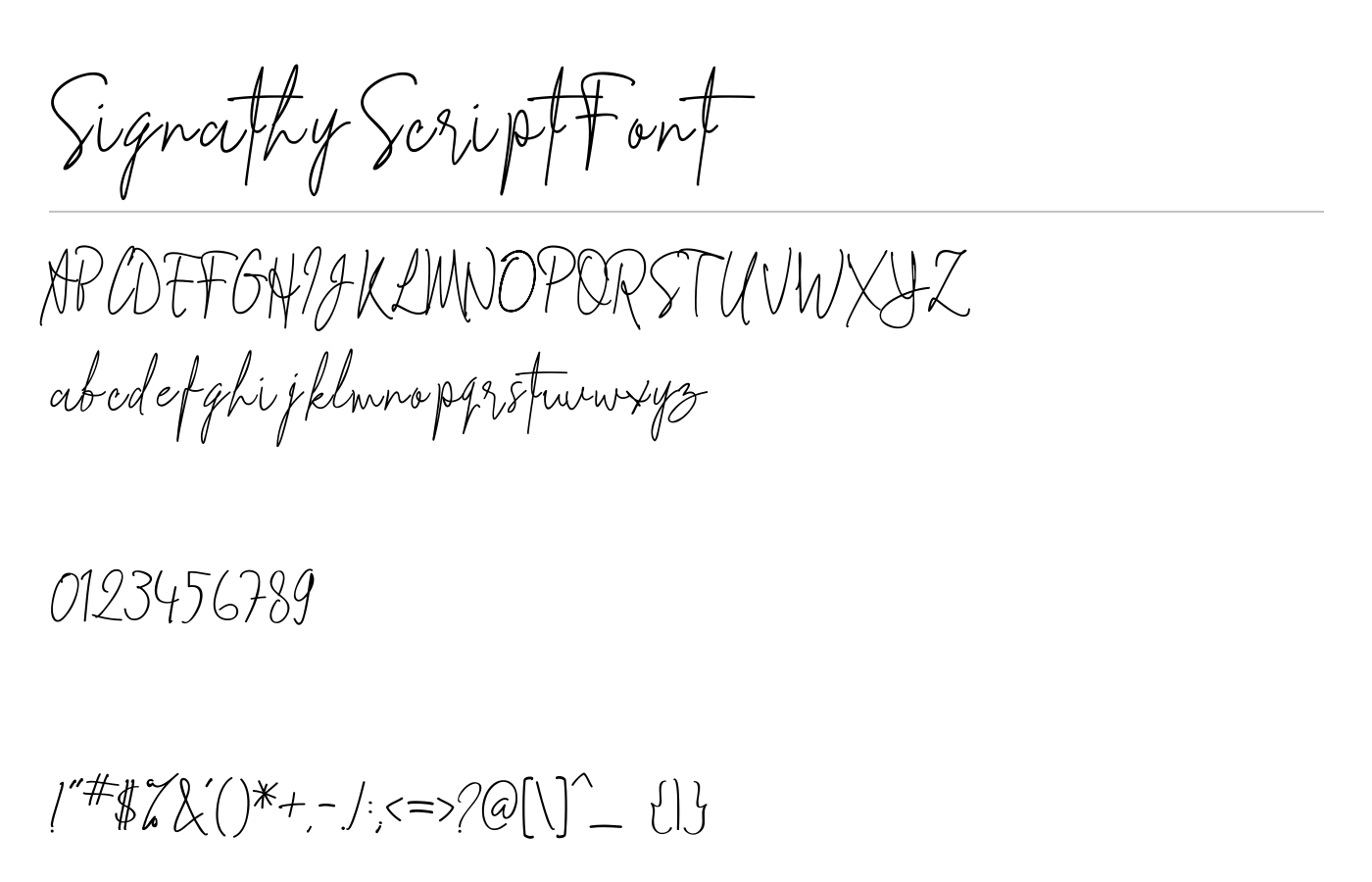 Signathy Font preview