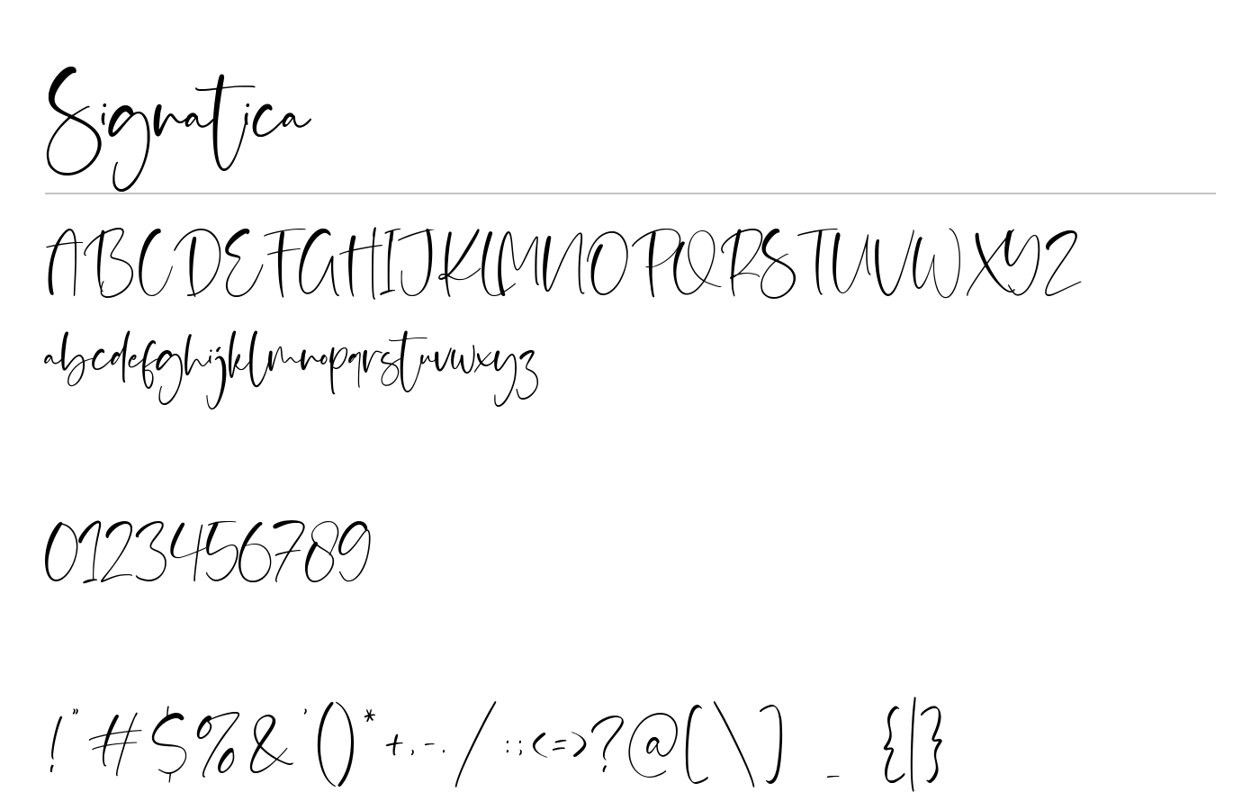 Signatica Font preview