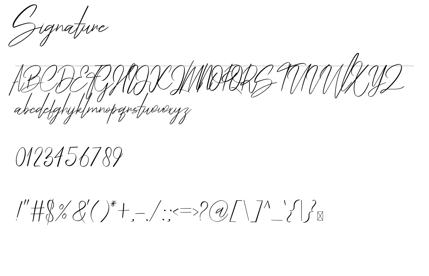 Signature Font preview