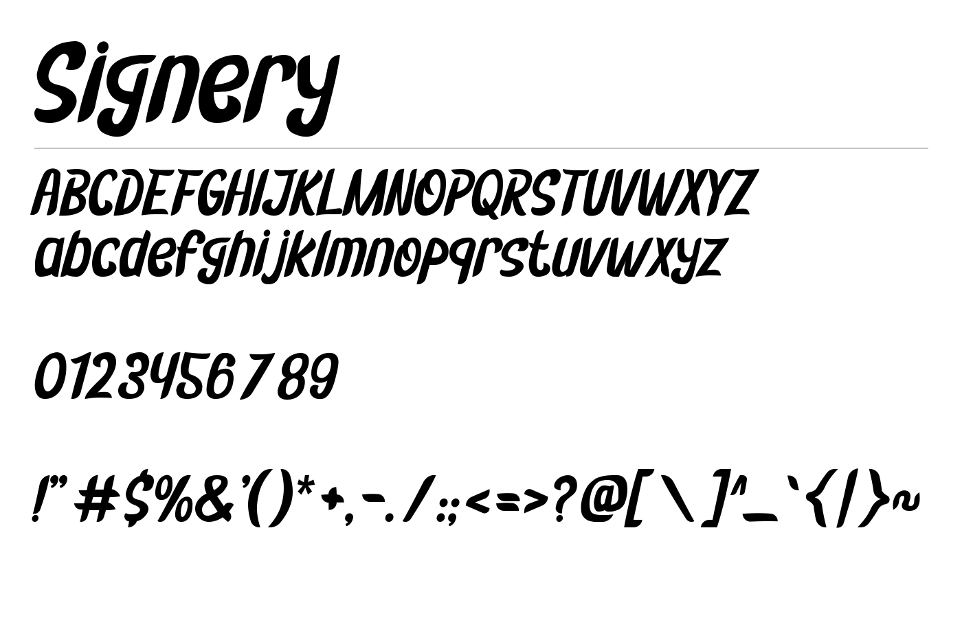 Signery Font preview