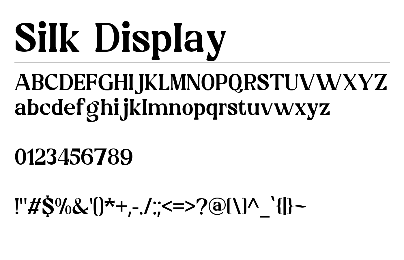 Silk Display Font preview