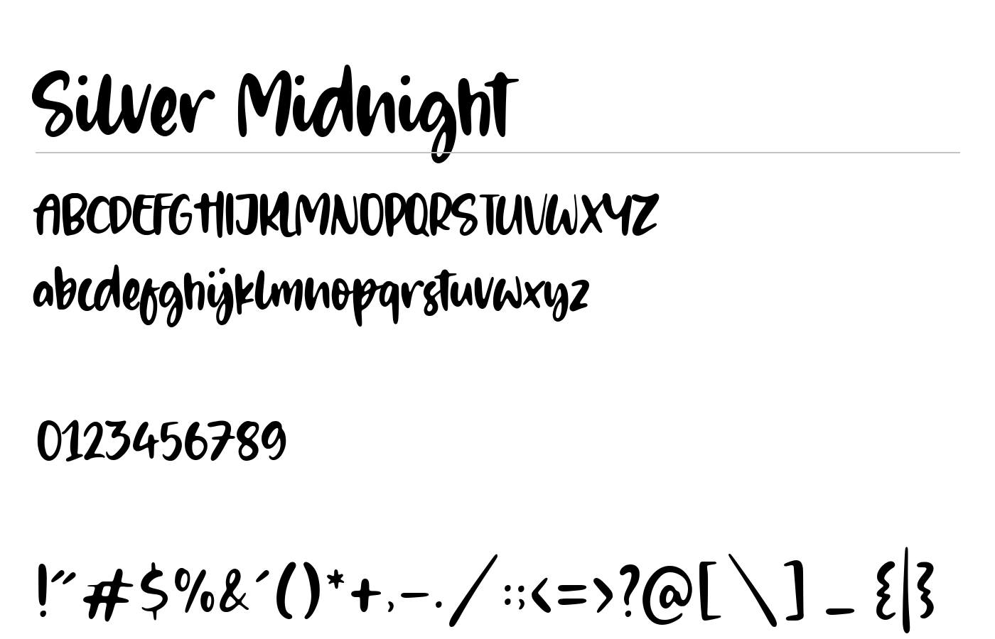 Silver Midnight Font preview