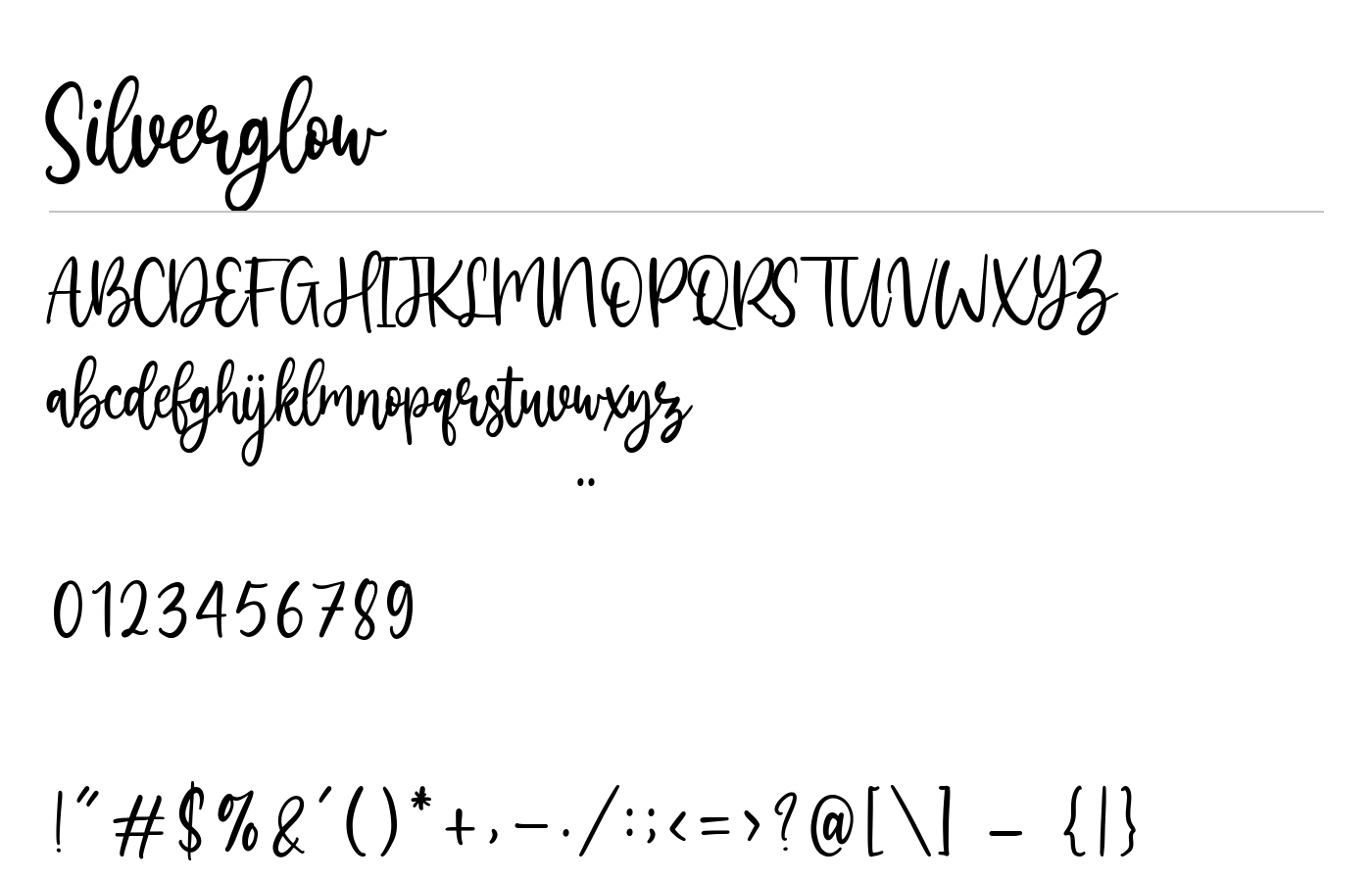 Silverglow Font preview