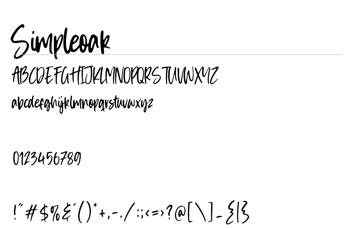 Simpleoak Font preview