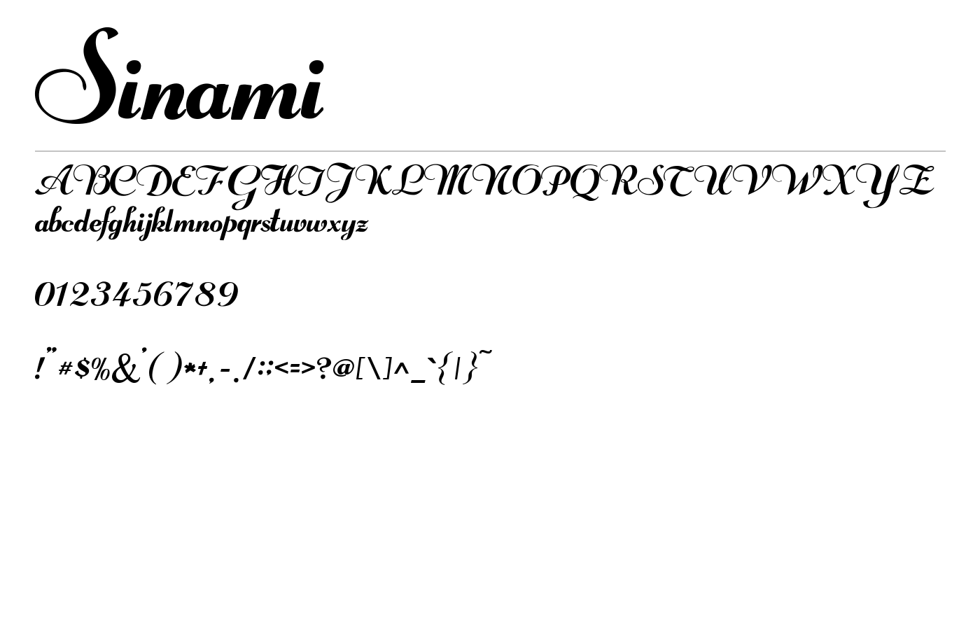 Sinami Font preview