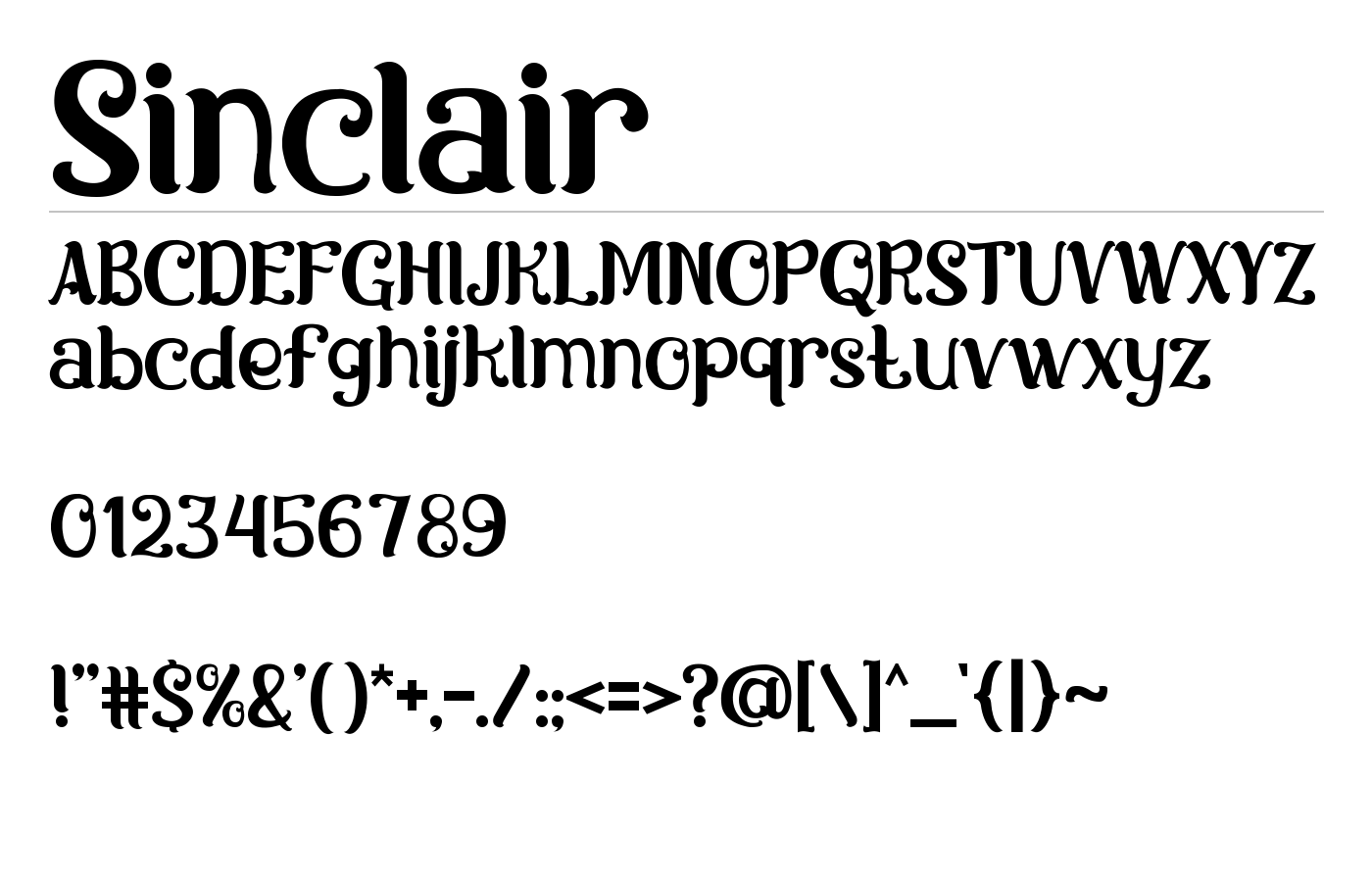 Sinclair Font preview