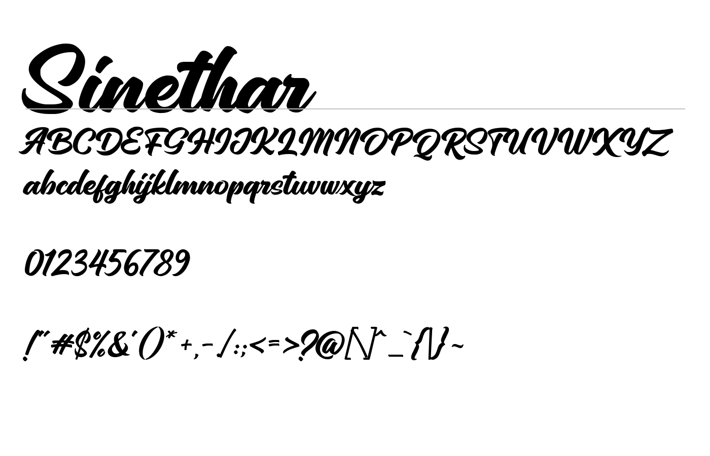 Sinethar Font preview