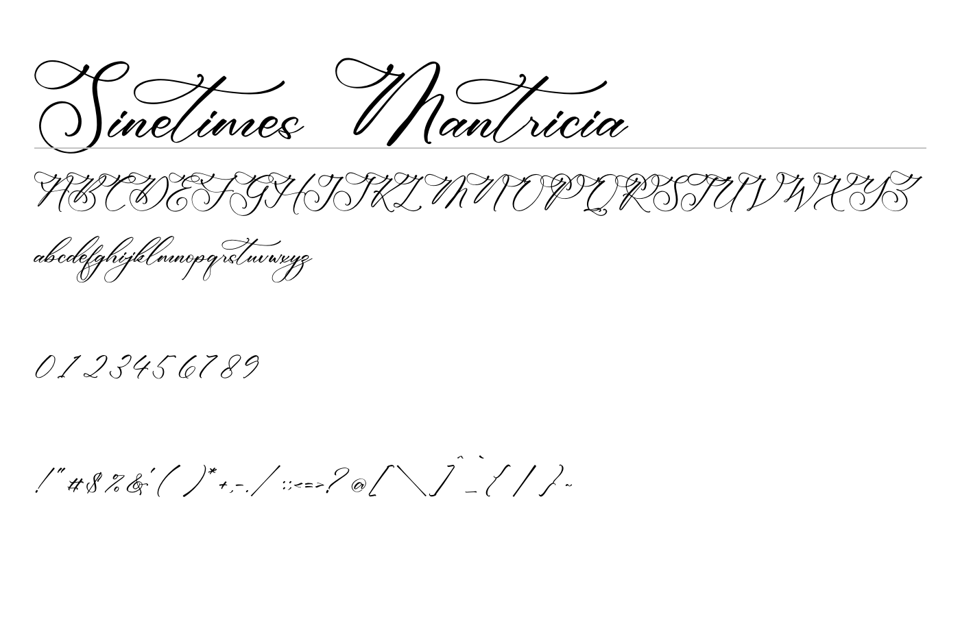Sinetimes Mantricia Font preview
