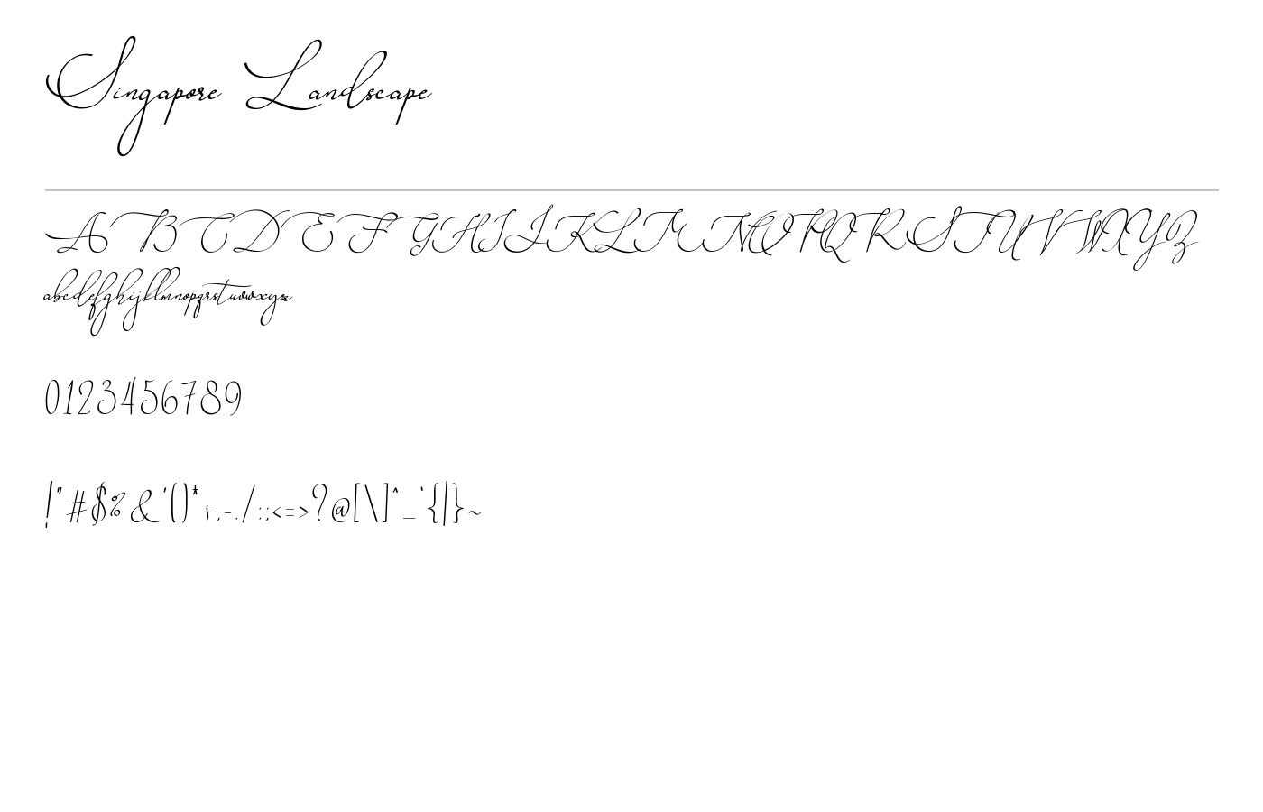 Singapore Landscape Font preview