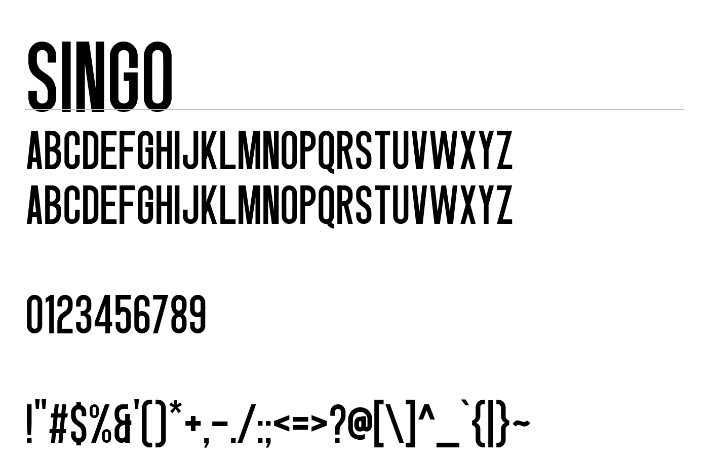 Singo Font preview