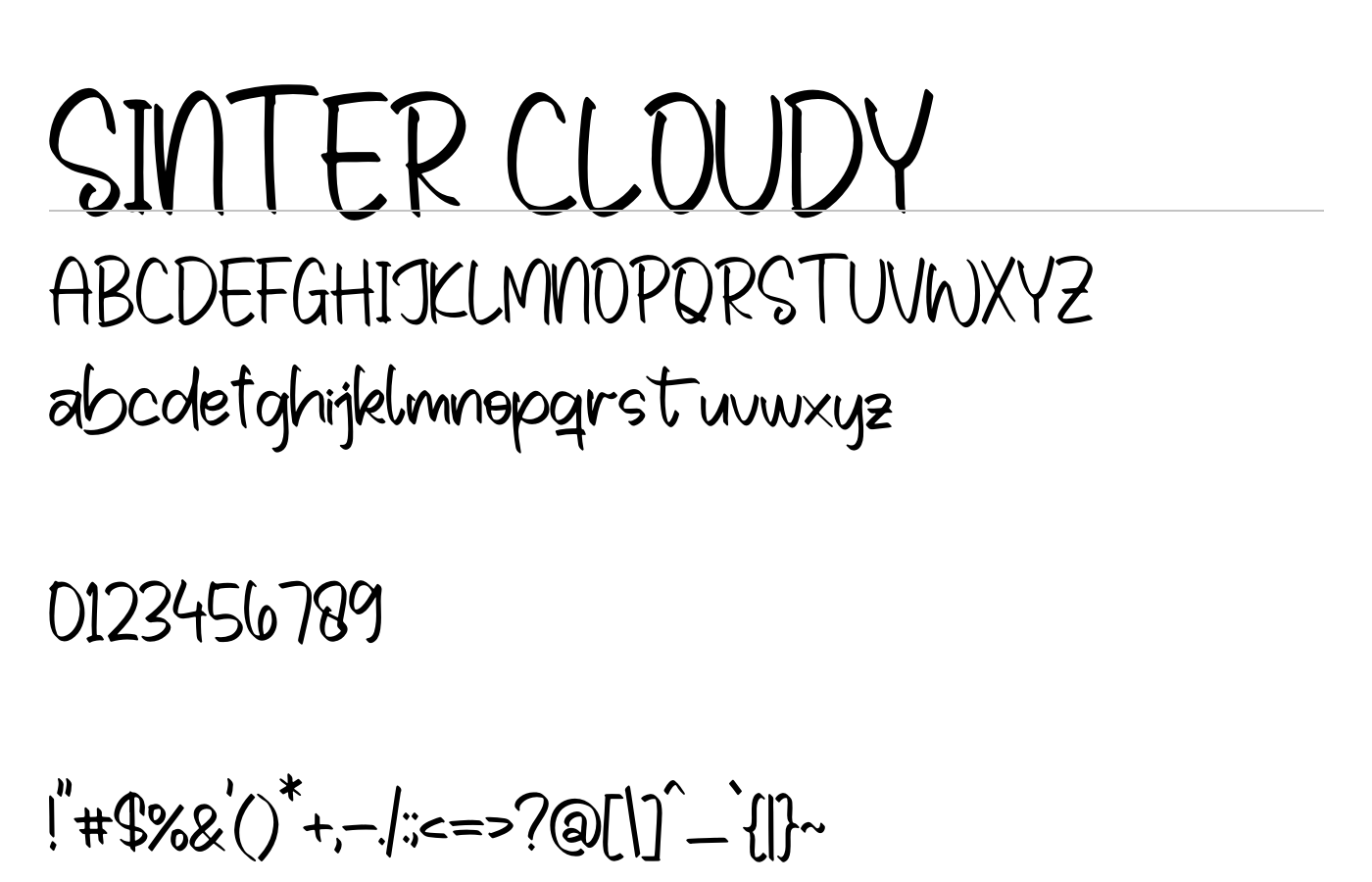 Sinter Cloudy Font preview