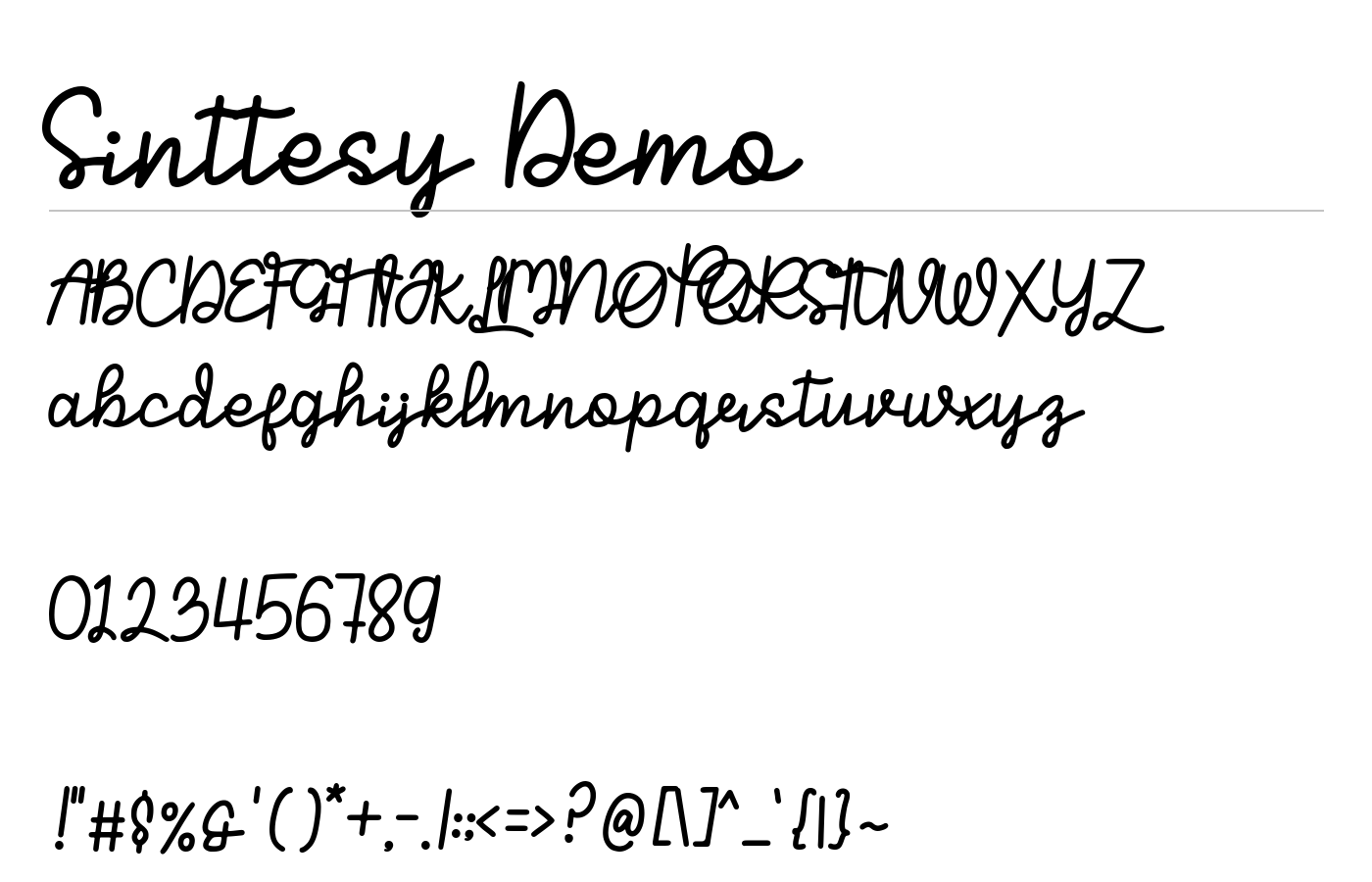 Sintessy Font preview