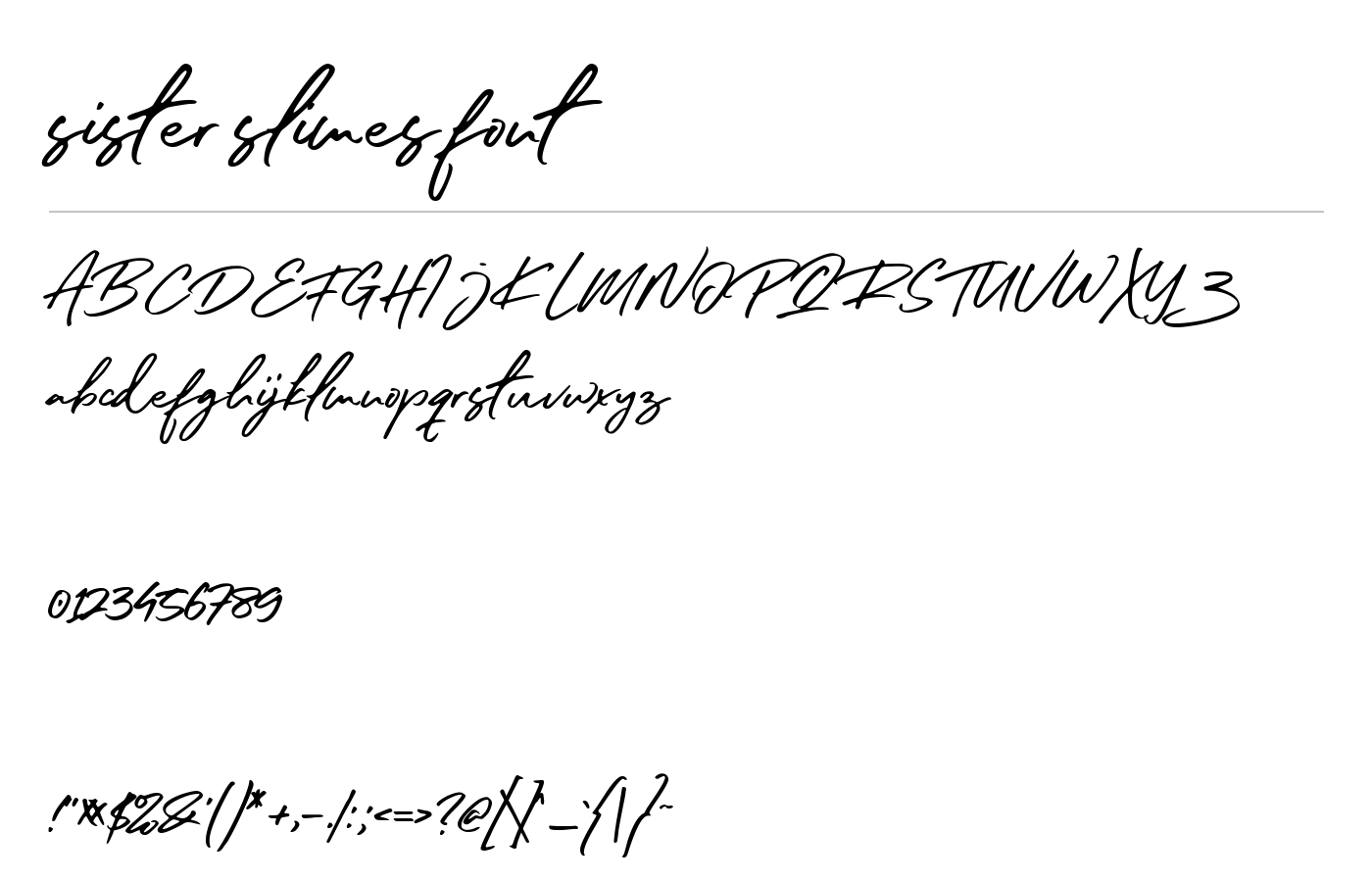 Sister Slimes Script Font preview