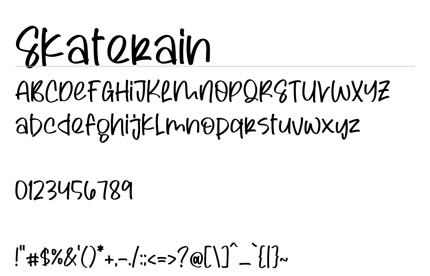 Skaterain Font preview