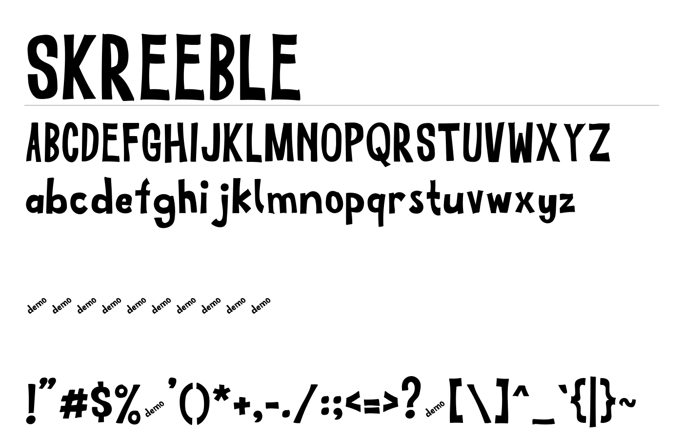 Skreeble Font preview