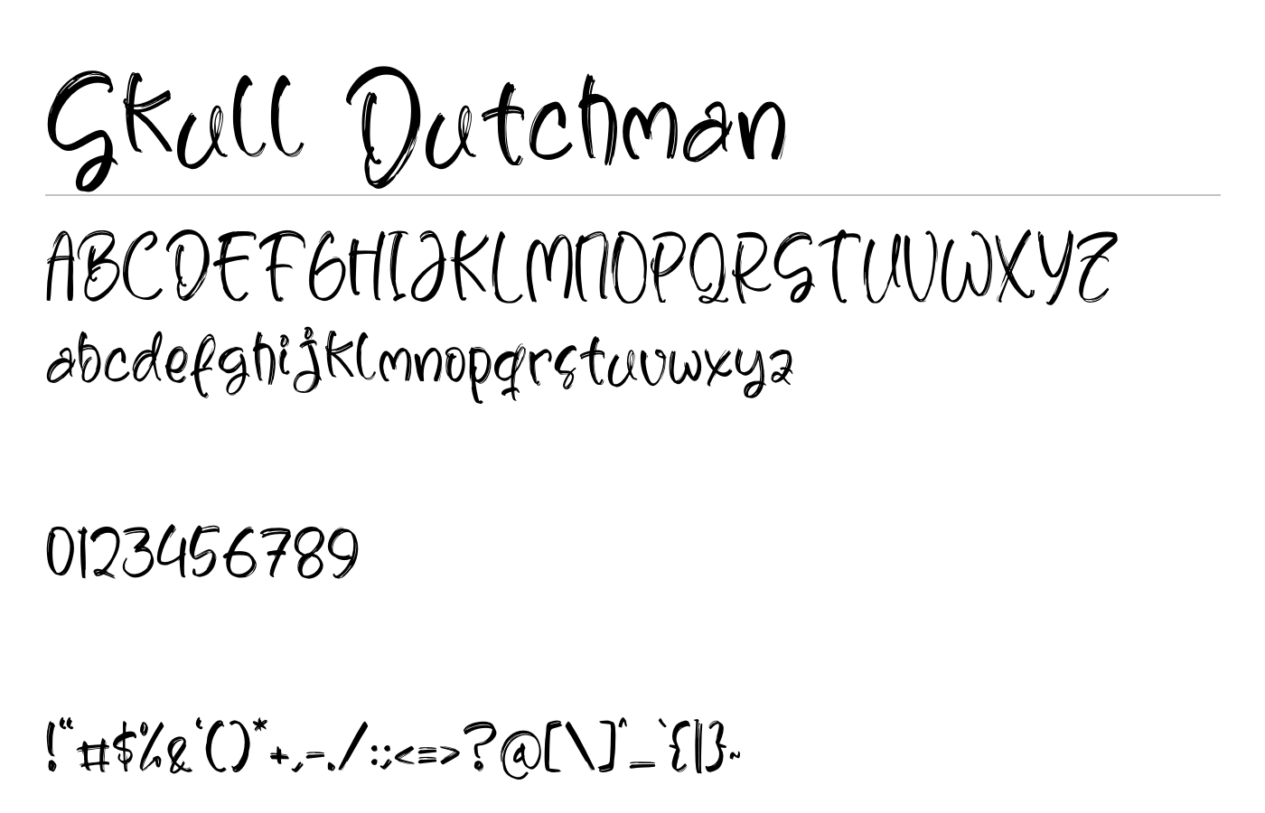 Skull Dutchman Font preview