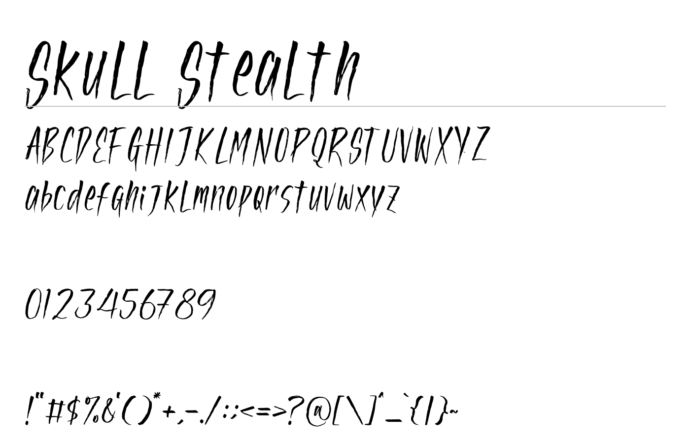 Skull Stealth Font preview