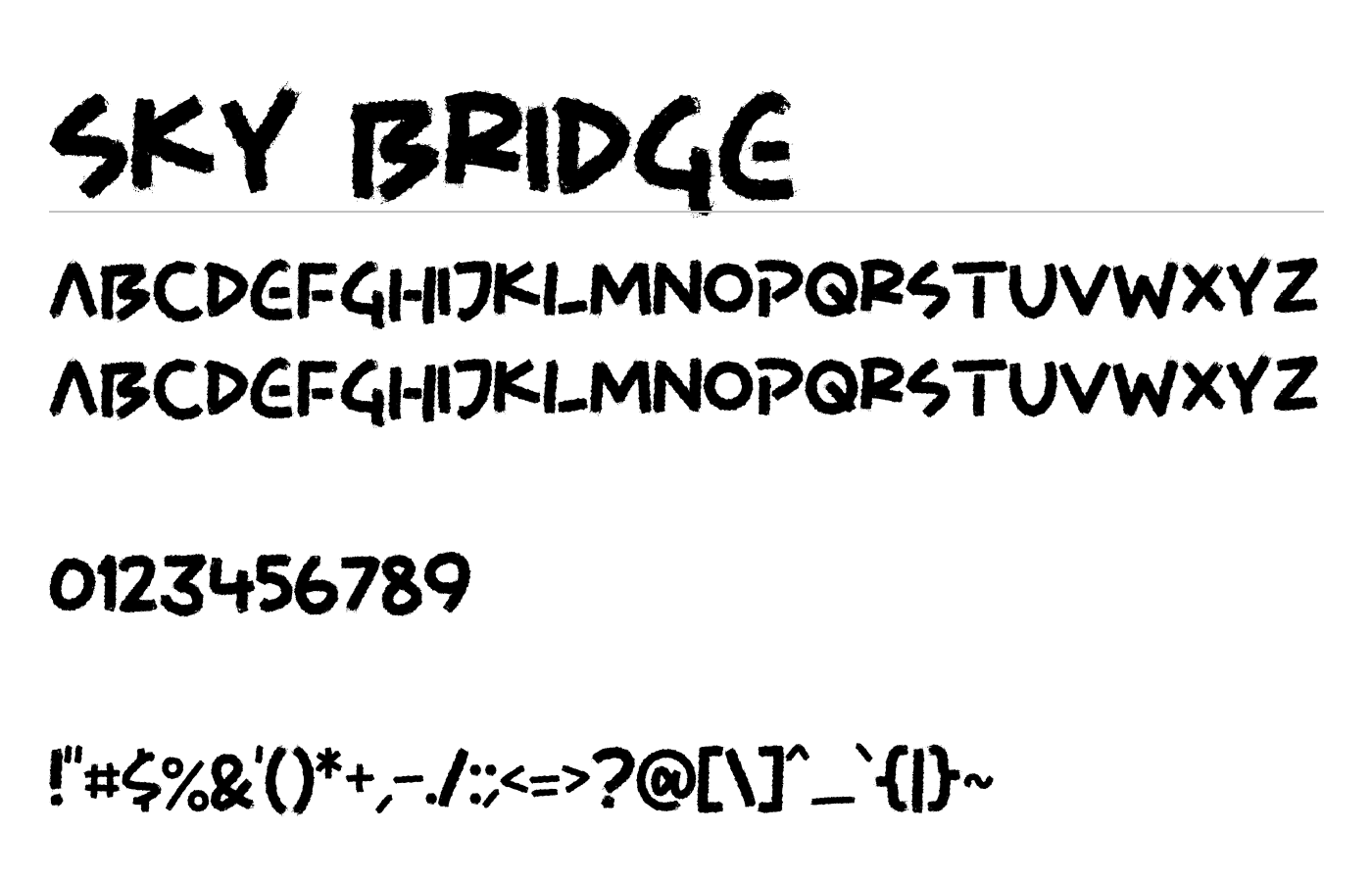 Sky Bridge Font preview