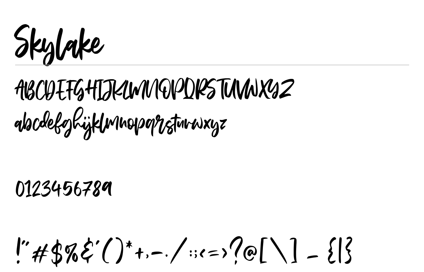 Skylake Font preview
