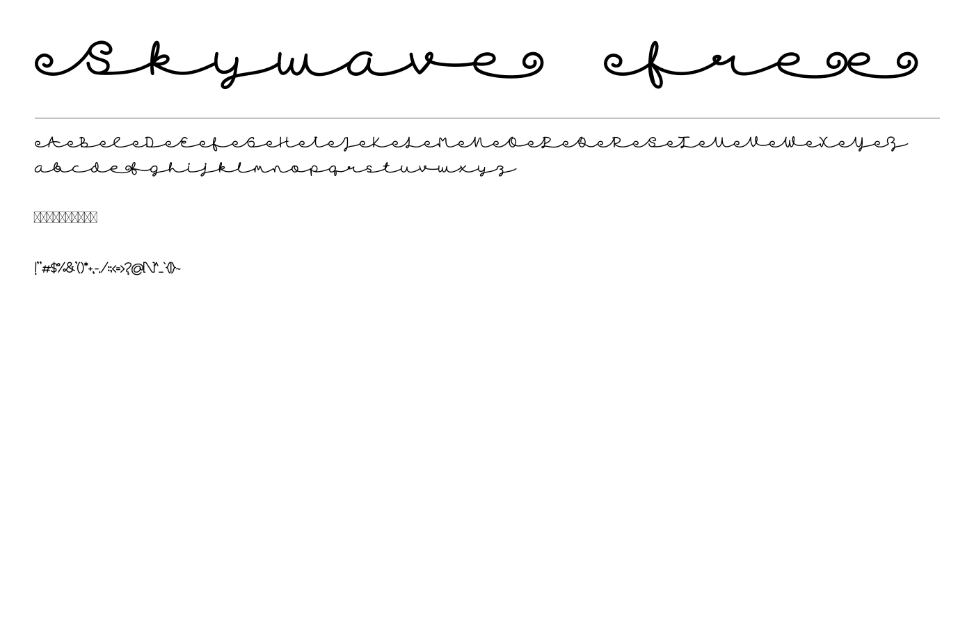 Skywave Font preview