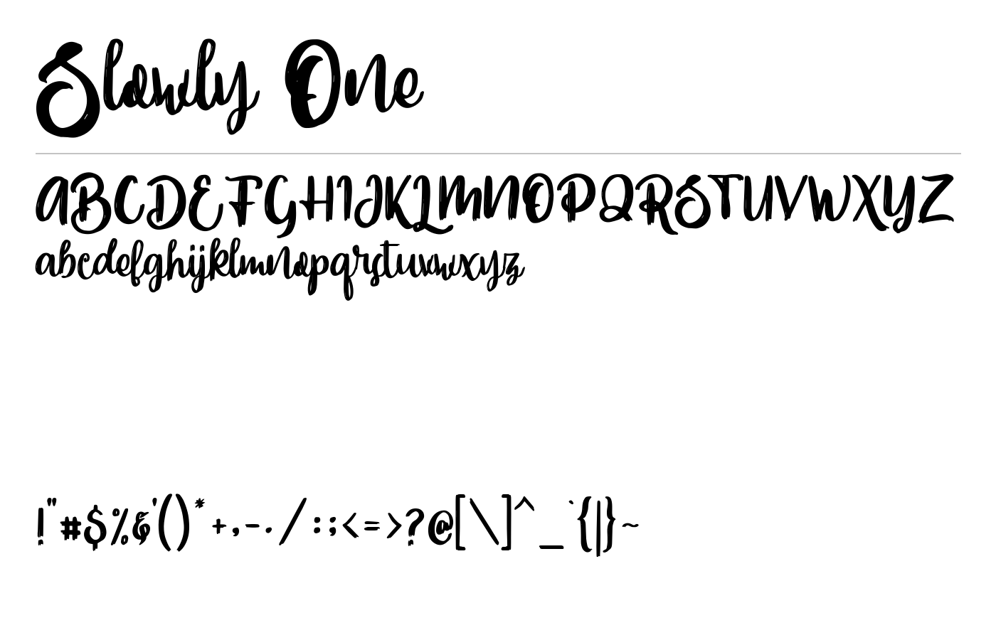 Slowly Font preview