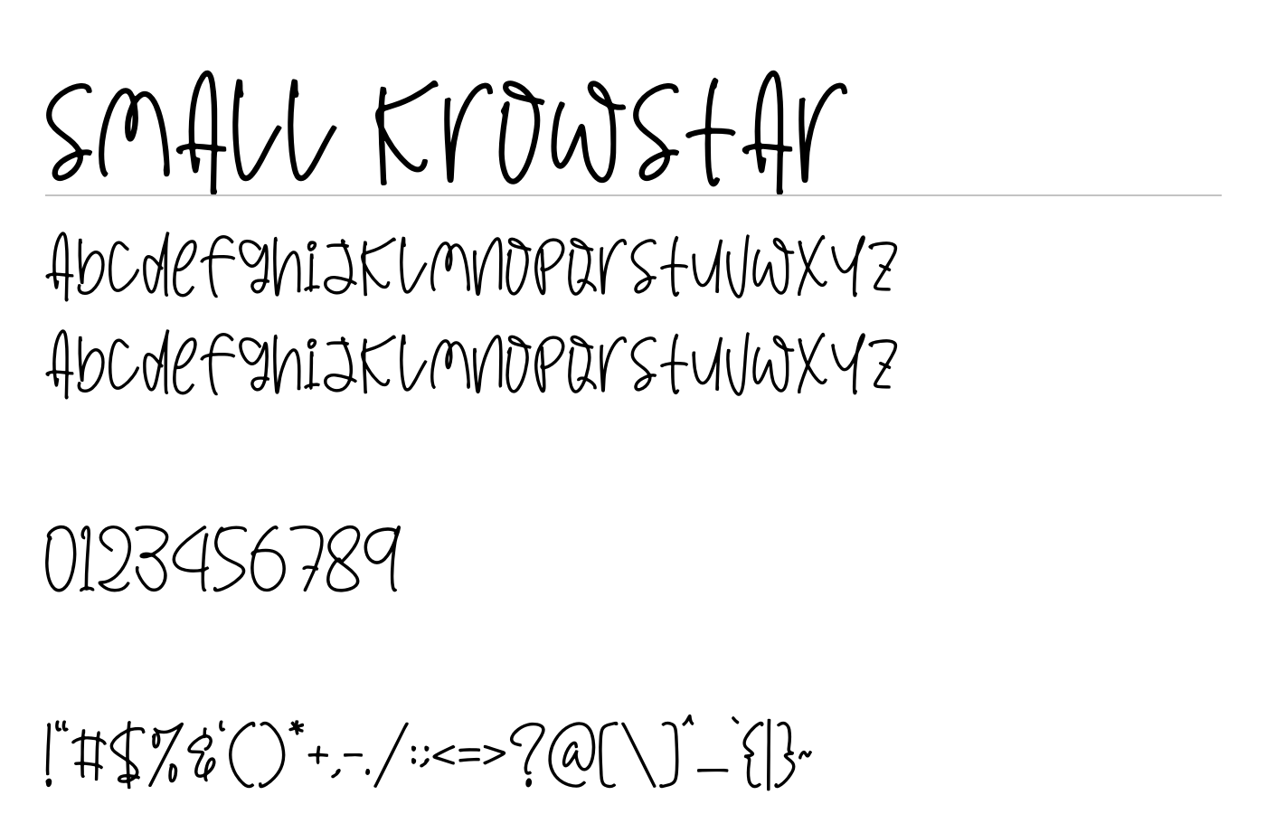 Small Krowstar Font preview