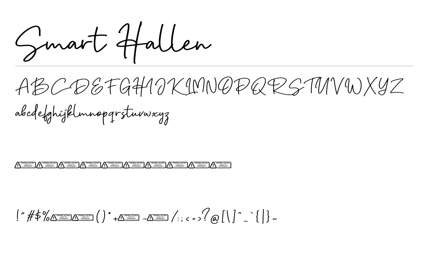 Smart Hallen Font preview