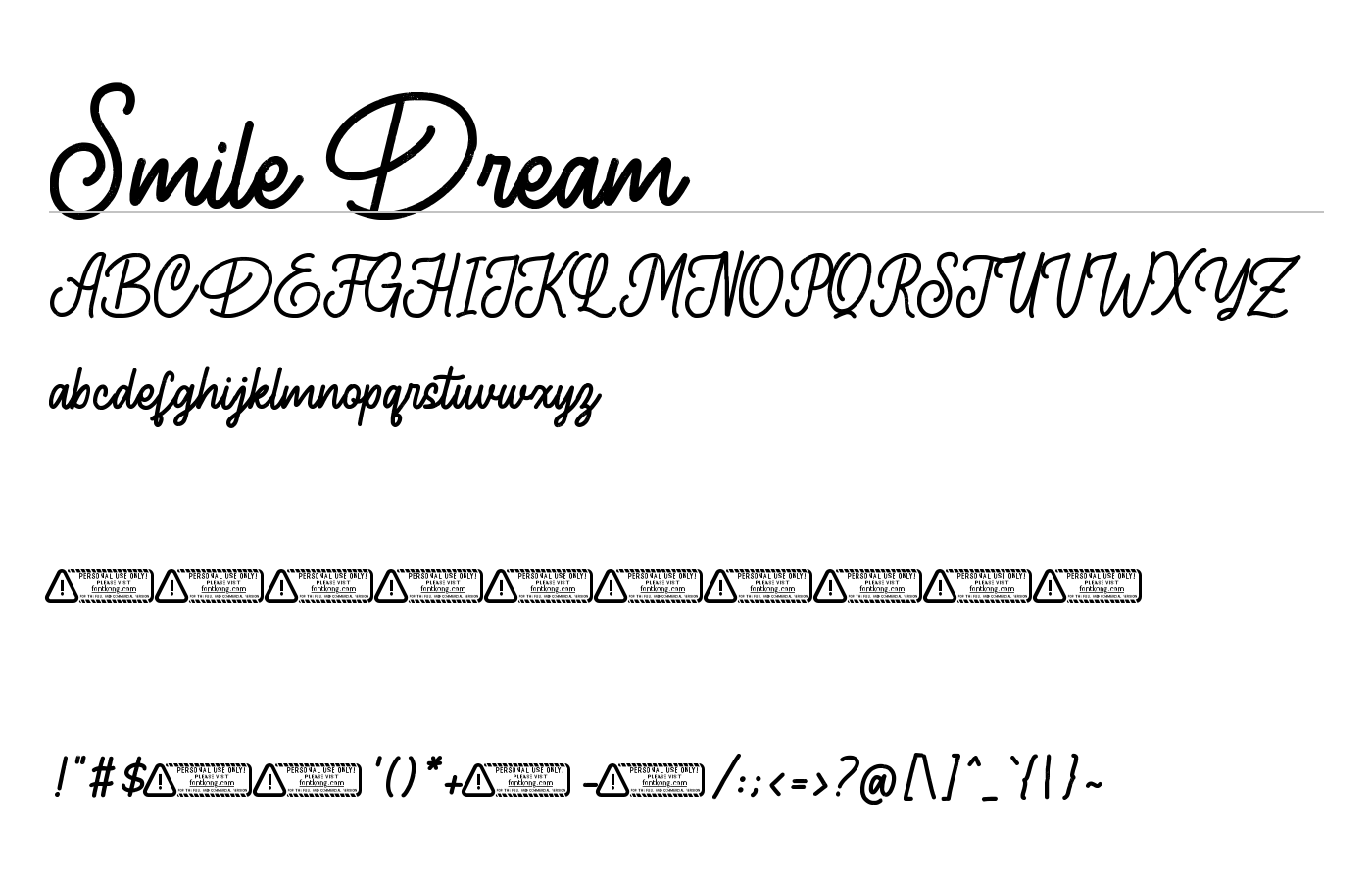 Smile Dream Font preview