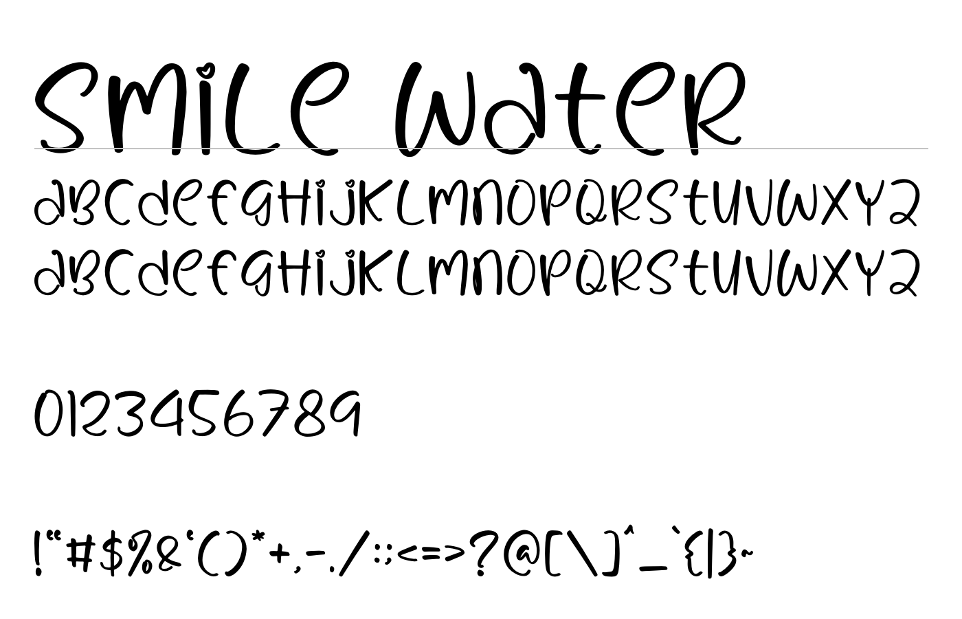 Smile Water Font preview