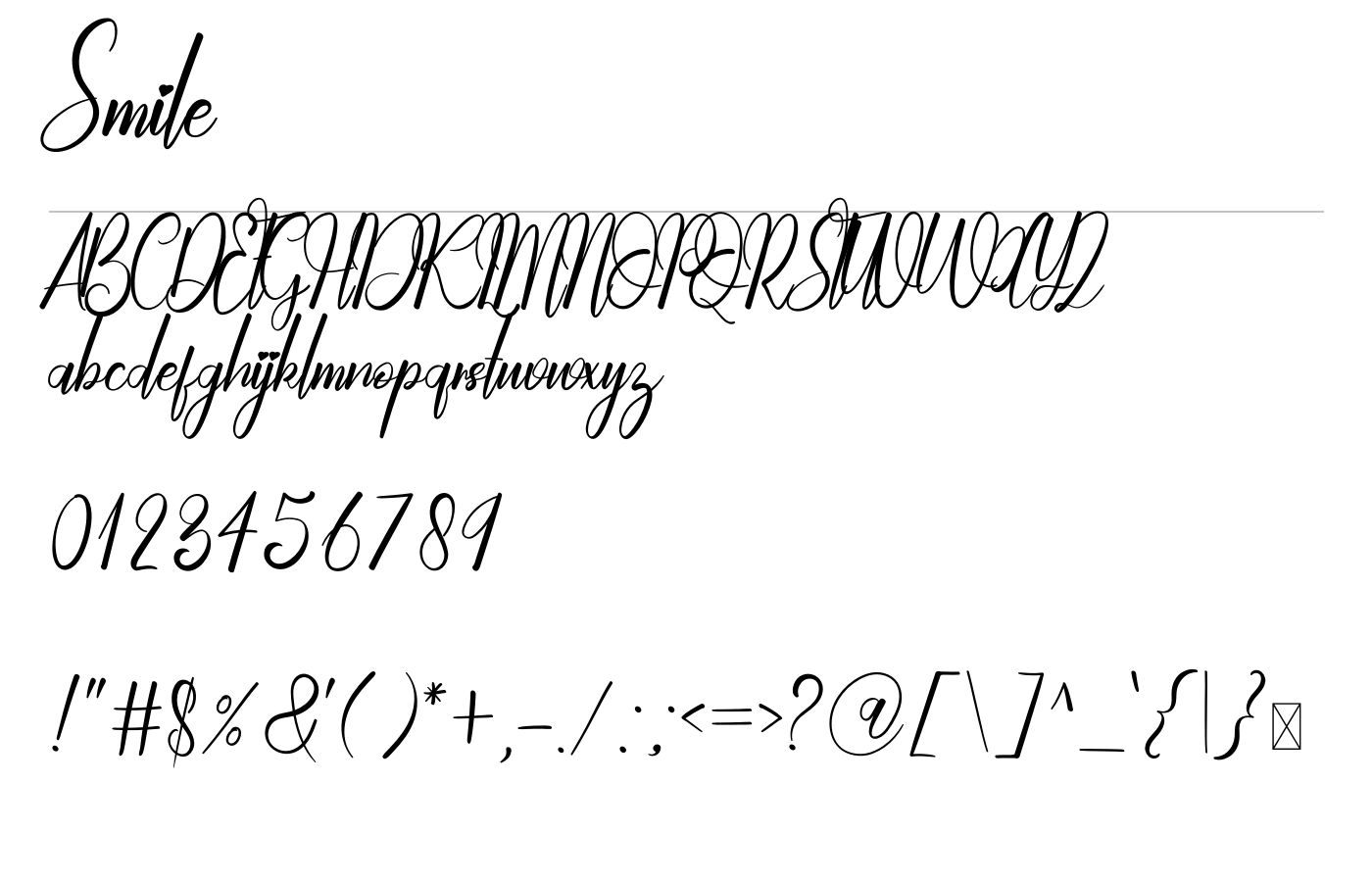 Smile Font preview