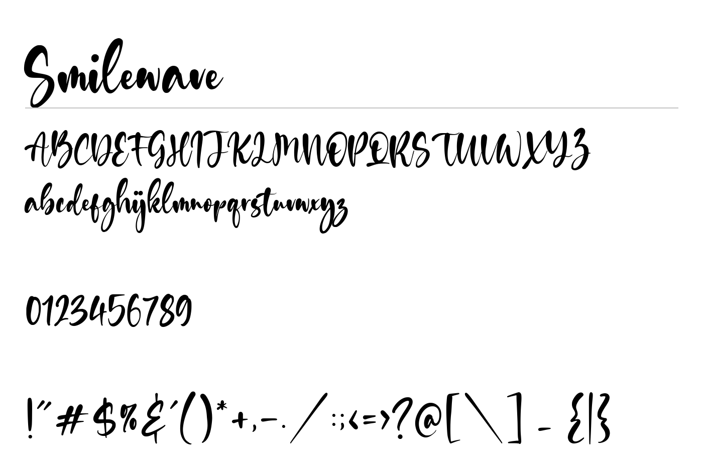 Smilewave Font preview