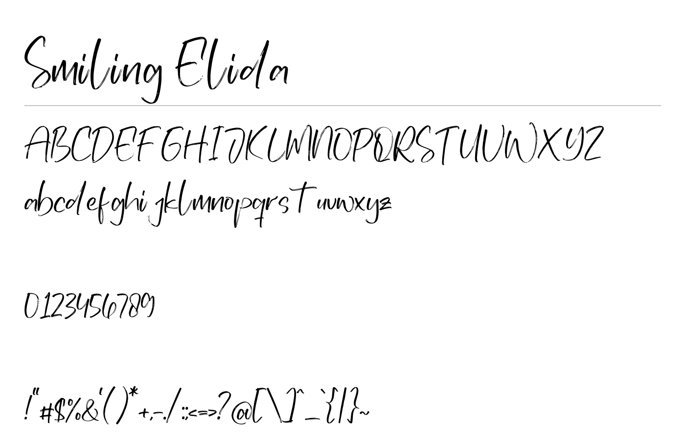 Smiling Elida Font preview