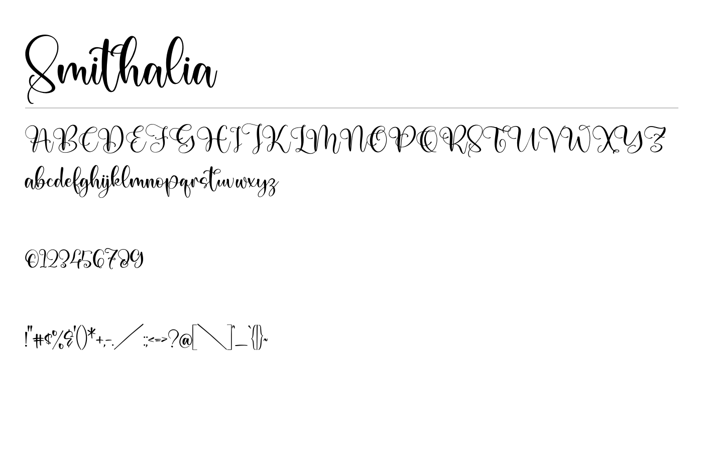 Smithalia Font preview