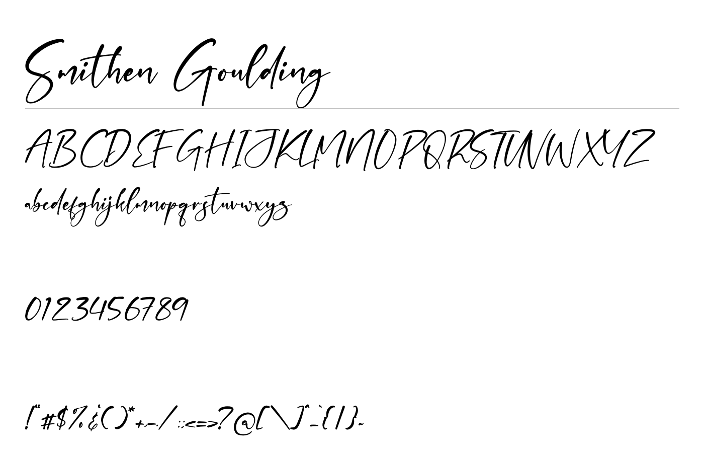 Smithen Goulding Font preview