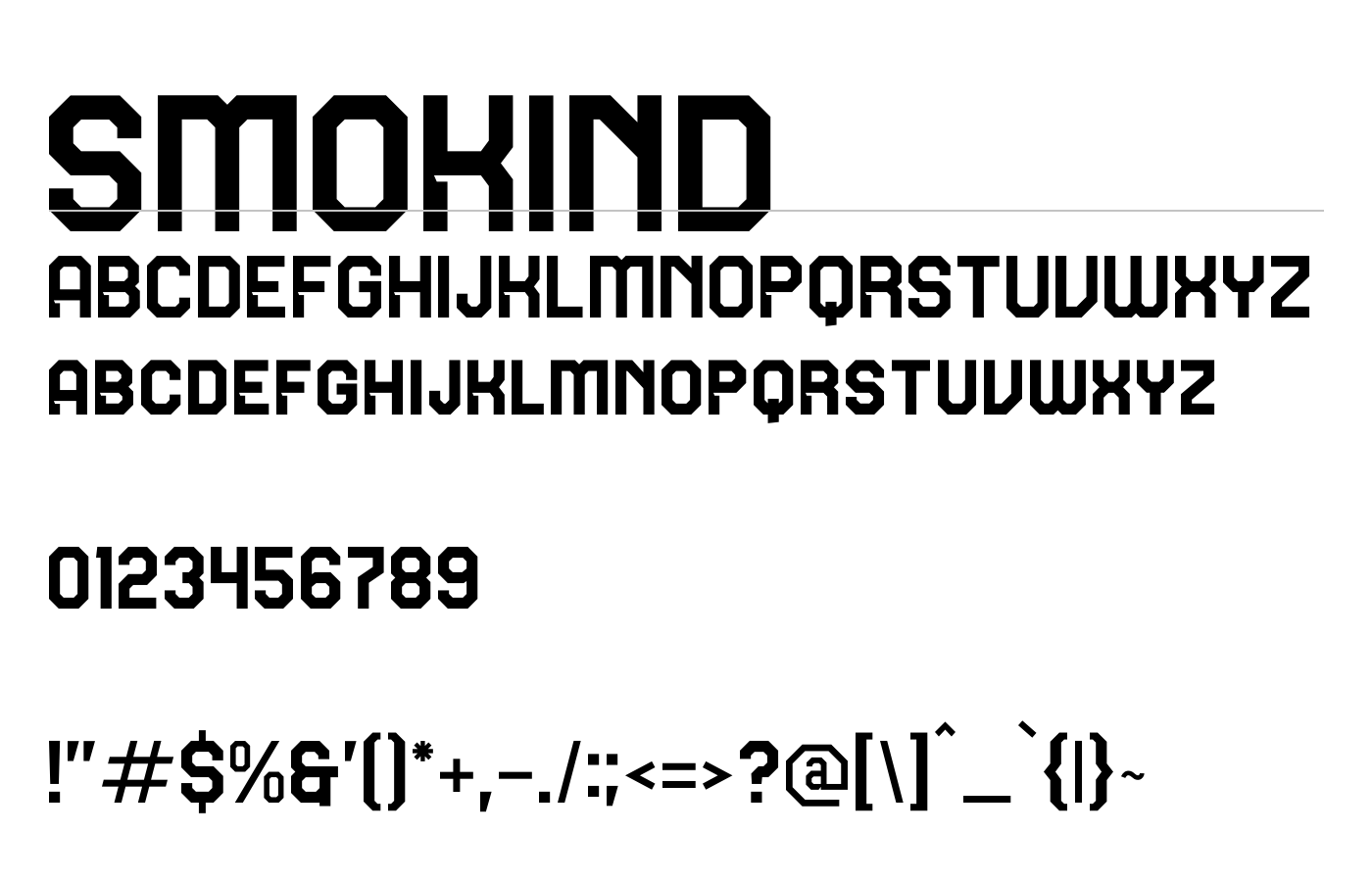 Smokind Font preview