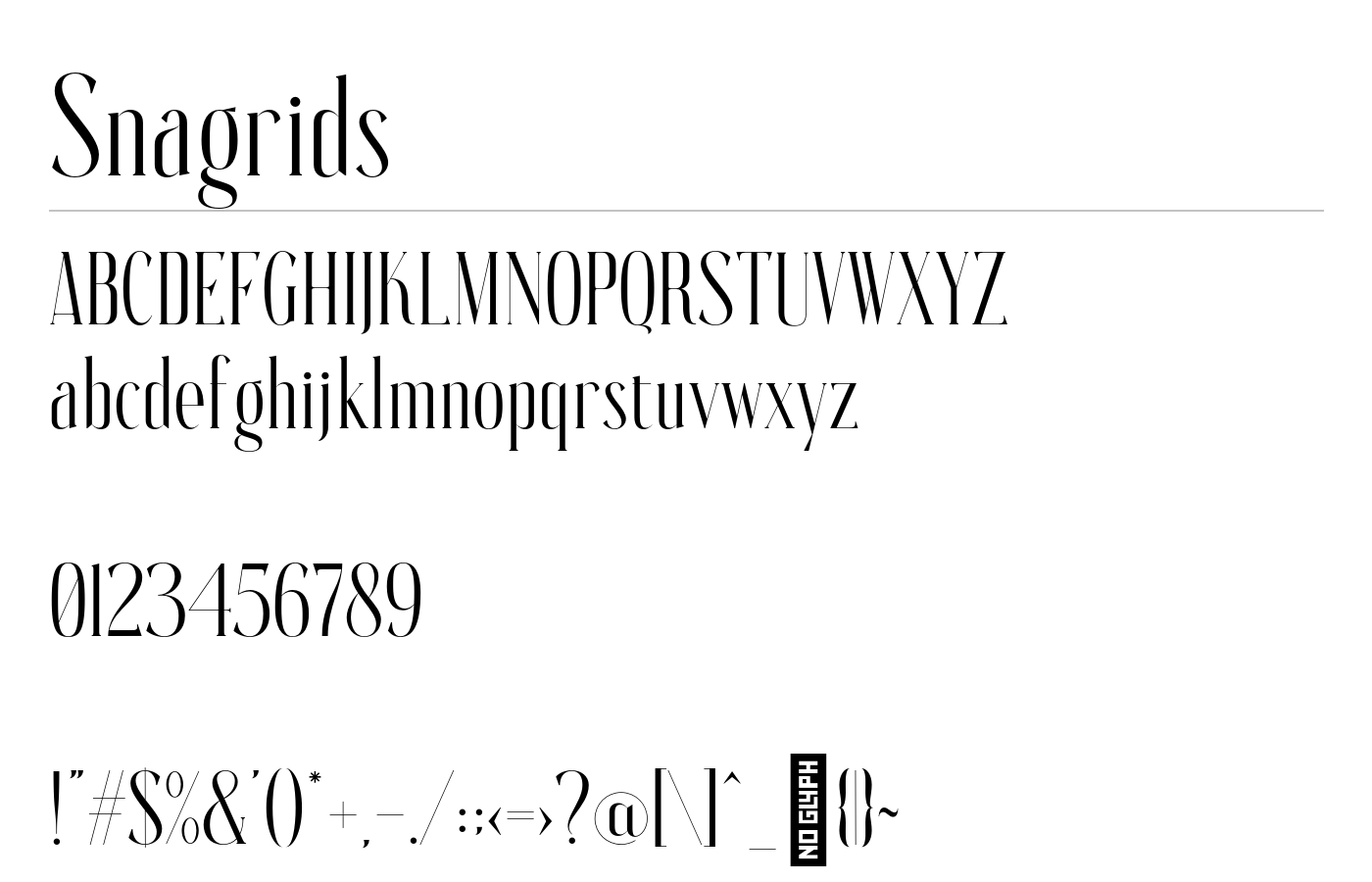 Snagrids Font preview