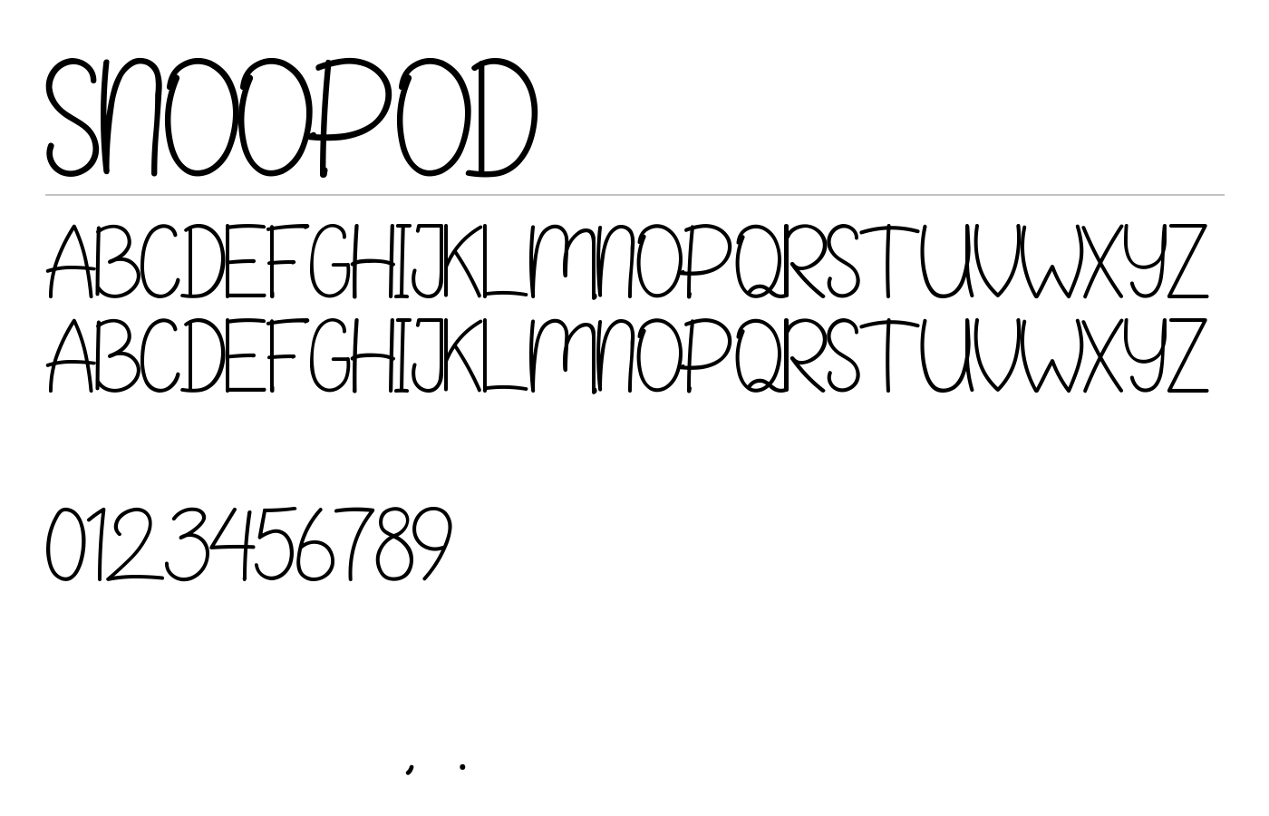 Snoopod Font preview