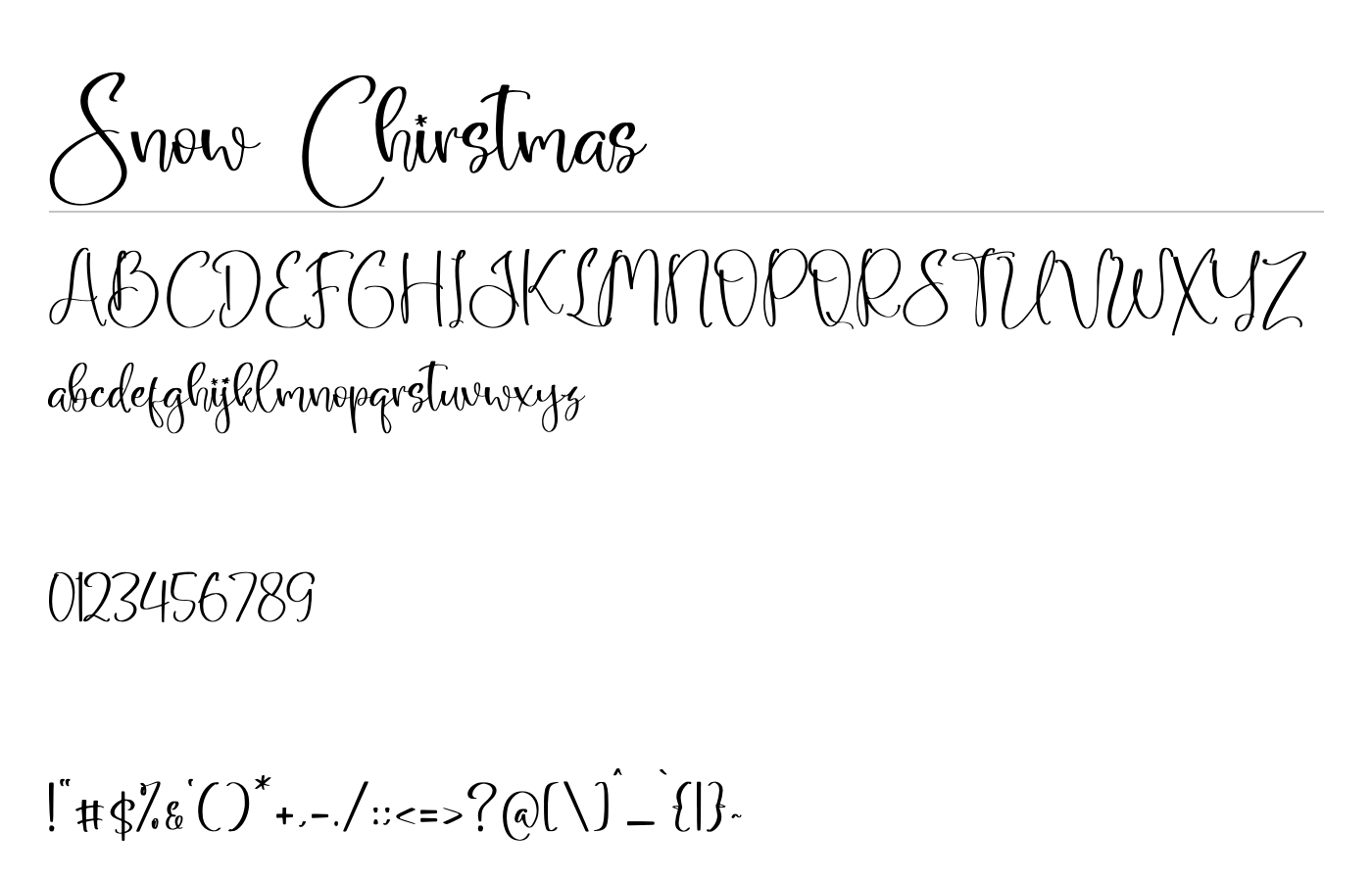 Snow Chirstmas Font preview