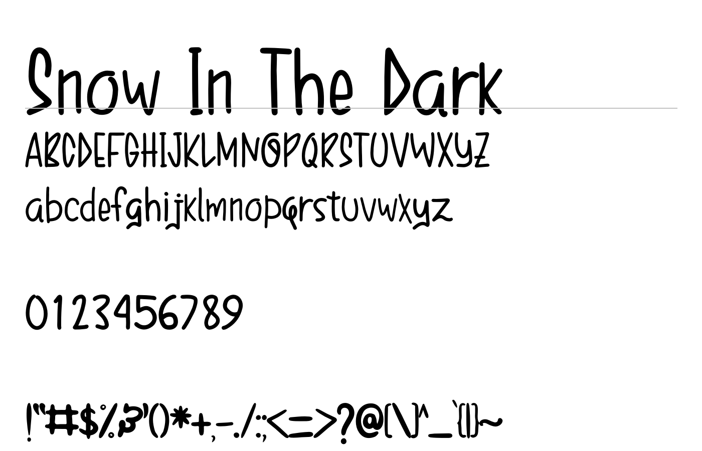 Snow In The Dark Font preview
