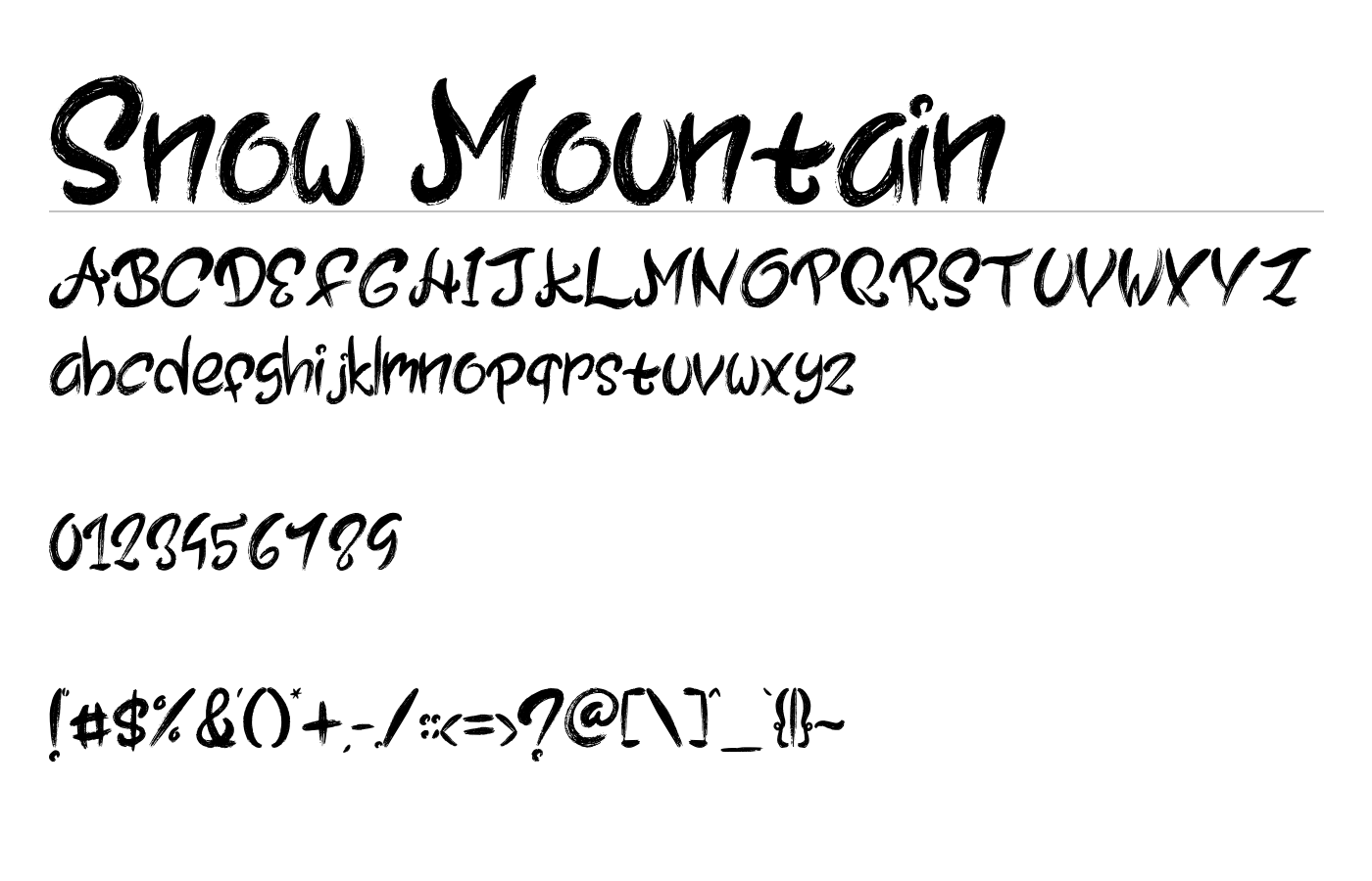 Snow Mountain Font preview