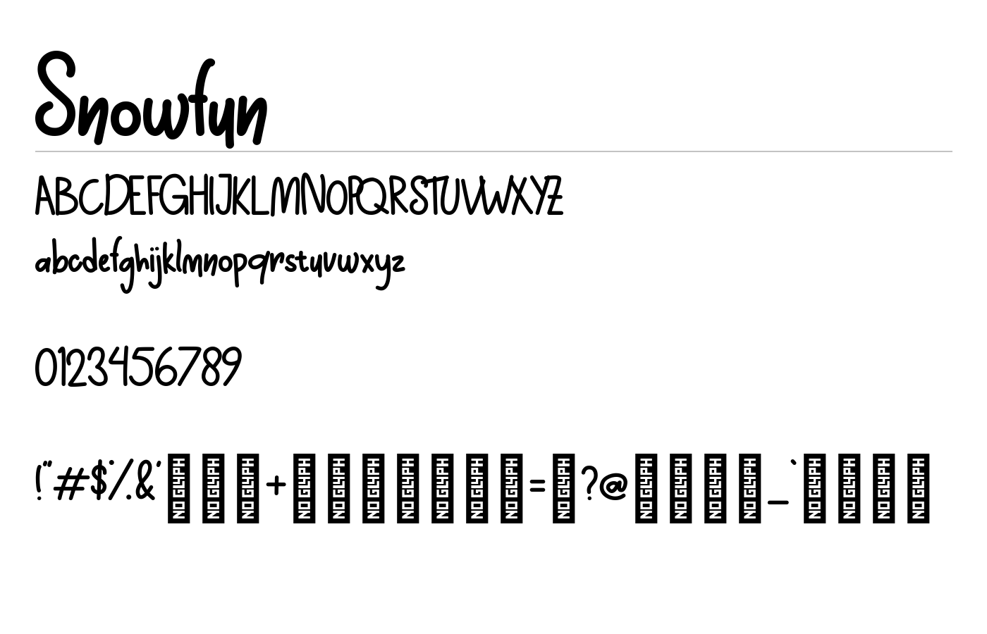 Snowfun Font preview