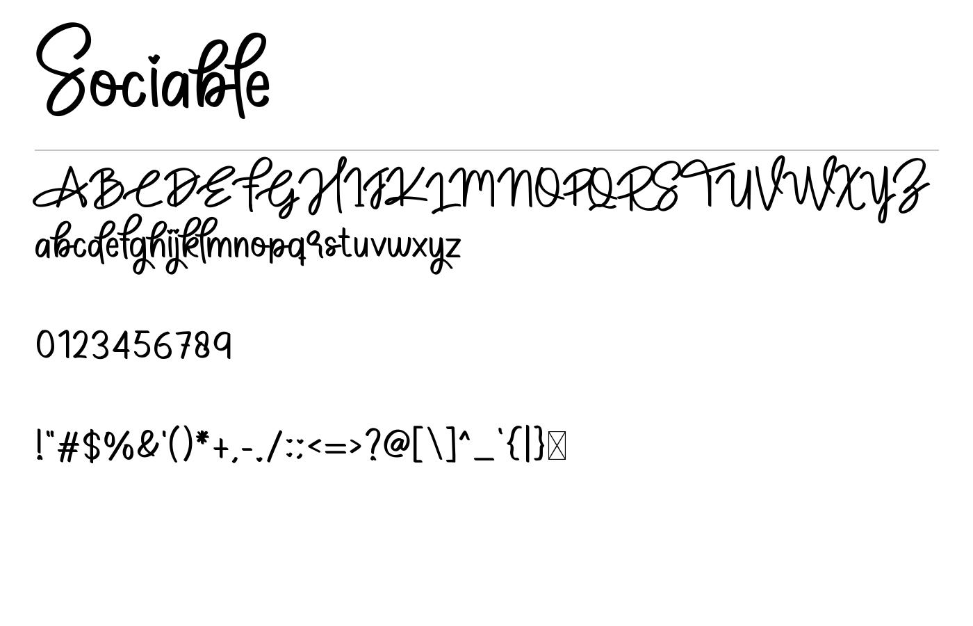 Sociable Font preview